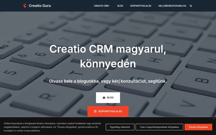 Ekrano kopija creatioguru.hu