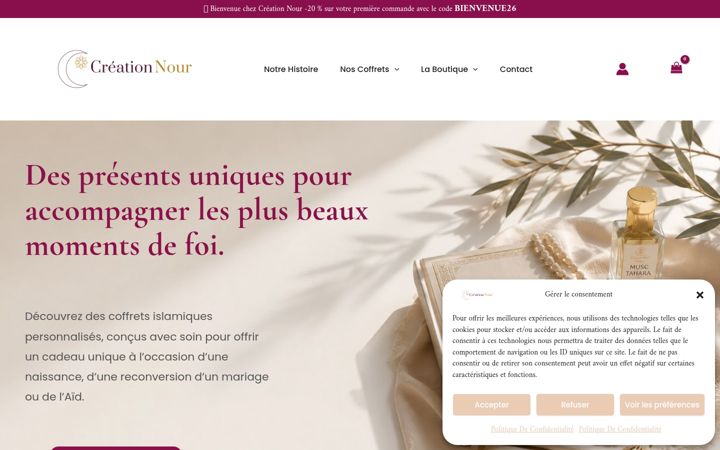 Skærmbillede af creation-nour.fr