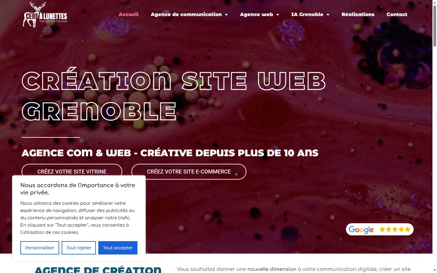 Screenshot of the consent banner shown before any interaction