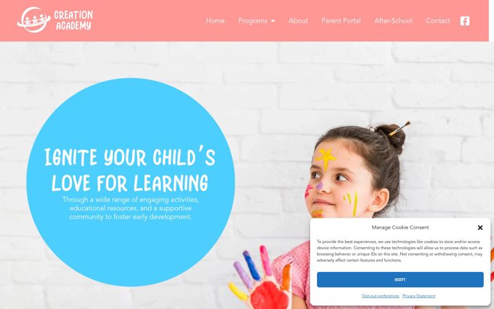 Screenshot of creationacademy.com