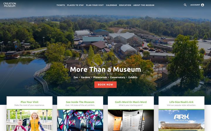 Screenshot of creationmuseum.org