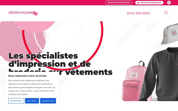 Screenshot of creationpoulin.com