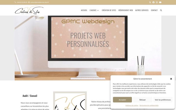 Snímek obrazovky creations-de-sites.fr