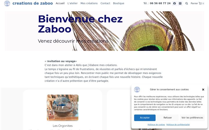 Screenshot of creations-de-zaboo.fr