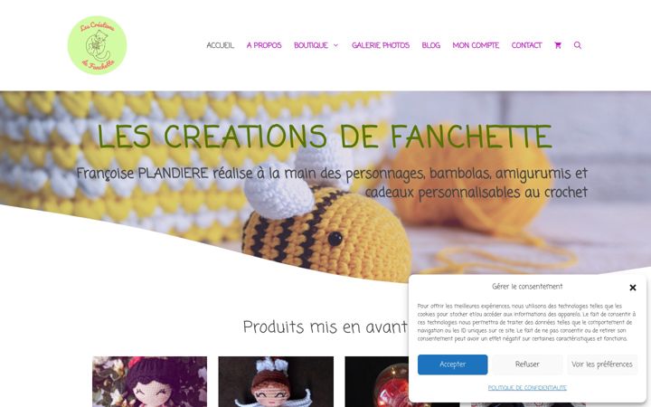 Snímek obrazovky creationsdefanchette.fr
