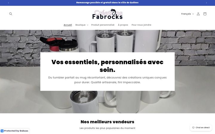 Screenshot of creationsfabrocks.com