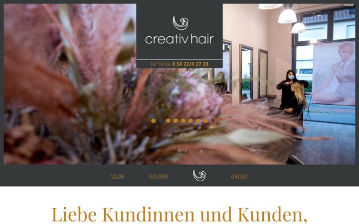 Screenshot of creativ-hair.com