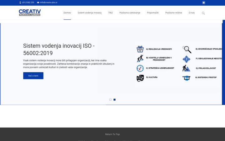 Screenshot von creativ-plus.si
