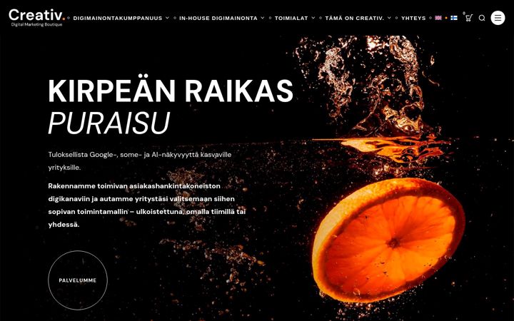 Screenshot di creativ.fi
