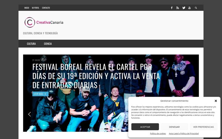 Screenshot of creativacanaria.com