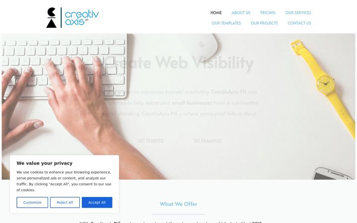 Screenshot of creativaxisph.com
