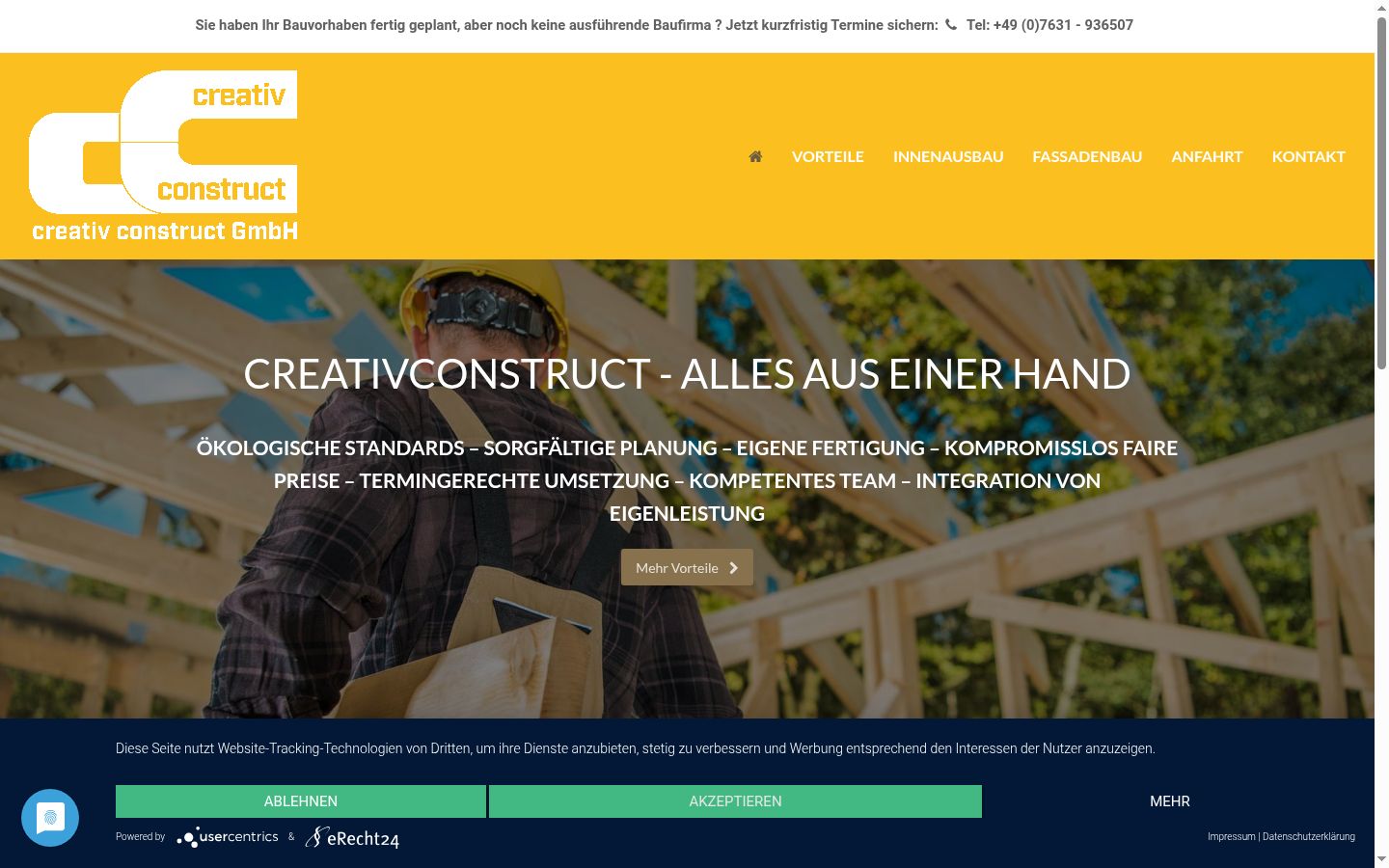 Screenshot of the consent banner shown before any interaction