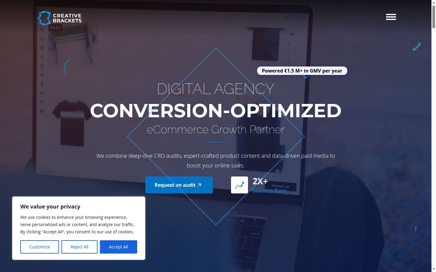 Screenshot of the consent banner shown before any interaction