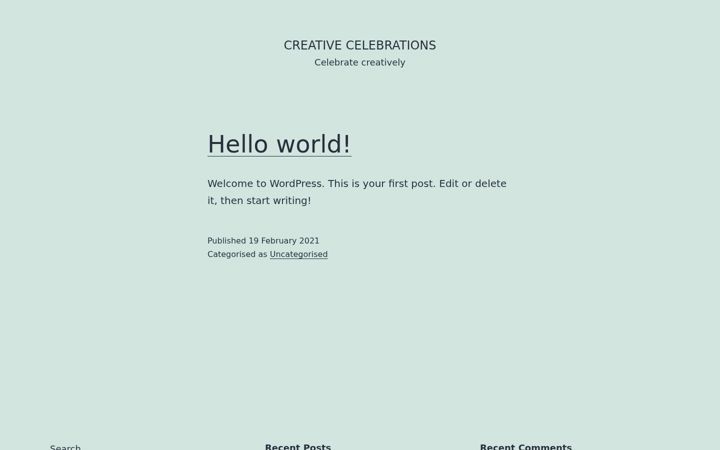 Screenshot of creative-celebrations.co.uk