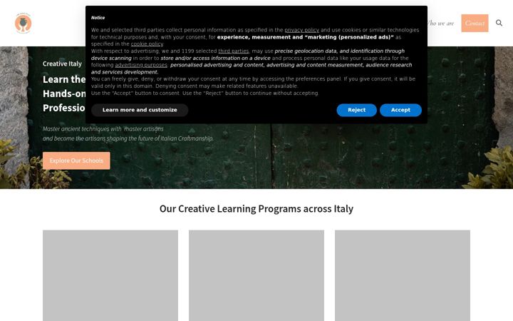 Screenshot of creative-italy.com