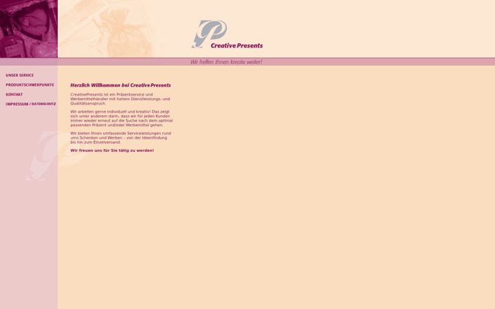 Screenshot of creative-presents.de