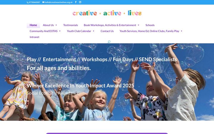 Screenshot of creativeactivelives.org.uk