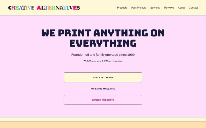 Screenshot of creativealternatives.com