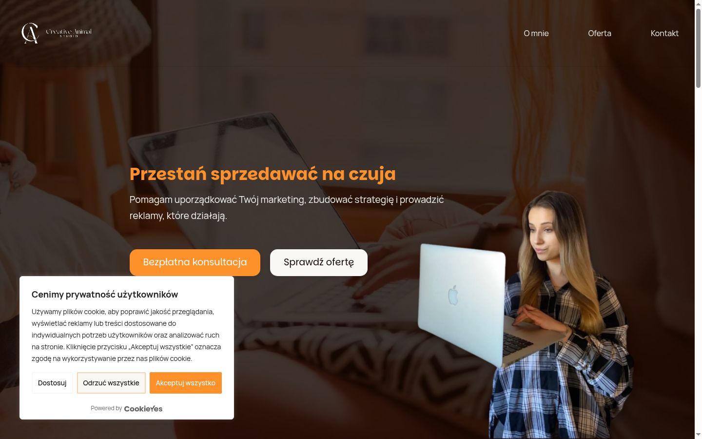Snimka zaslona bannera za privolu prikazanog prije bilo kakve interakcije
