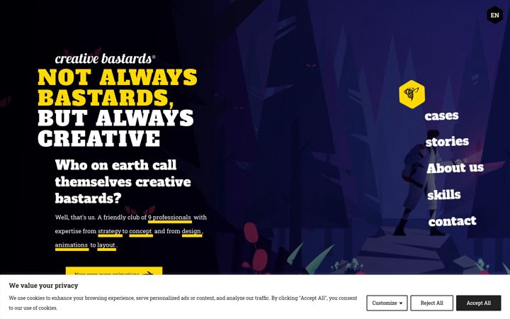 Екранна снимка на creativebastards.nl