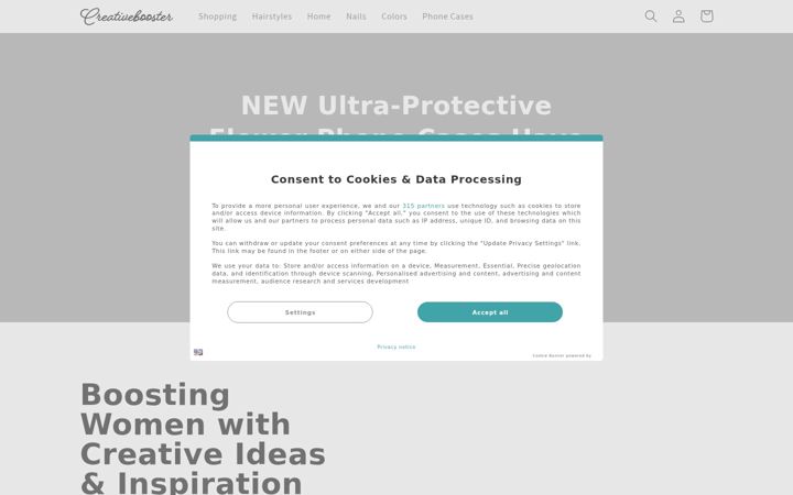 Screenshot di creativebooster.net