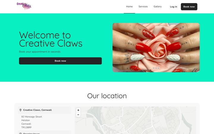 Screenshot of creativeclaws-helston.co.uk