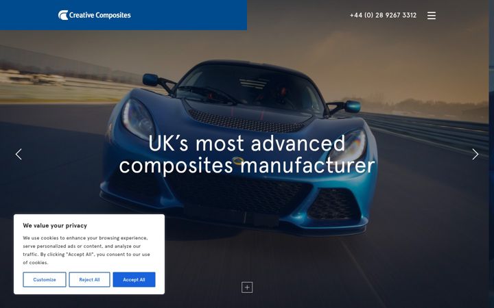 Screenshot ta' creativecomposites.co.uk