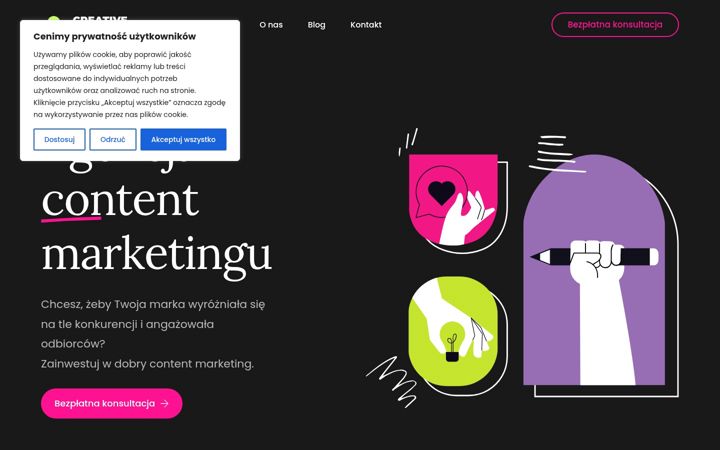 Ekrano kopija creativecontent.pl