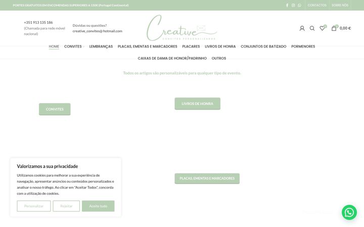 Screenshot van creativeconvites.pt