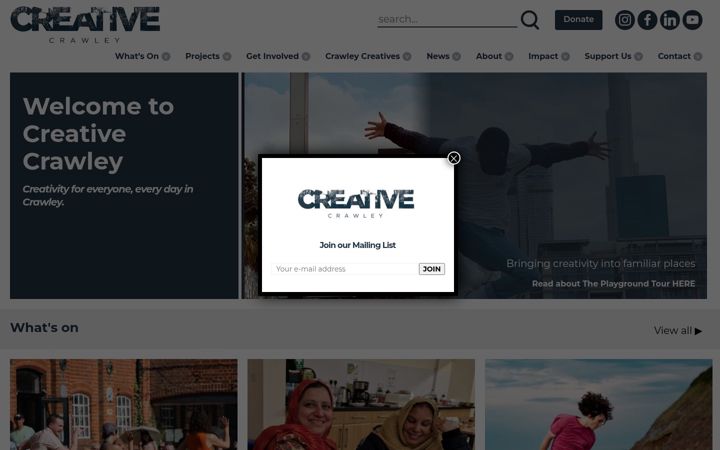 Screenshot of creativecrawley.com