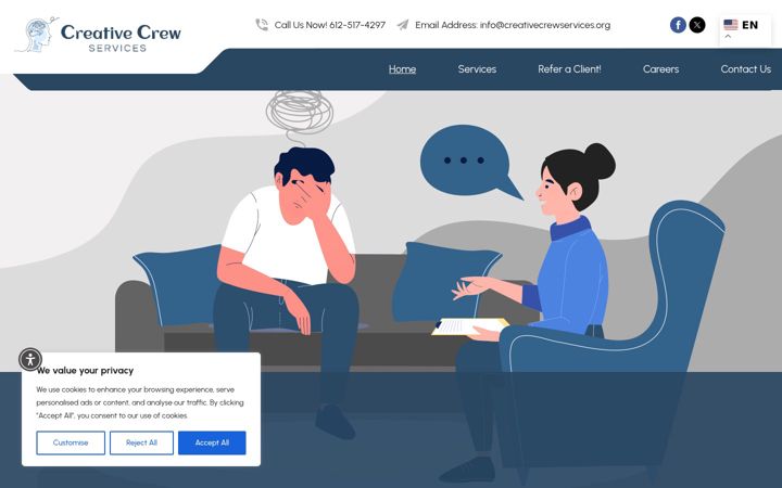 Screenshot of creativecrewservices.org