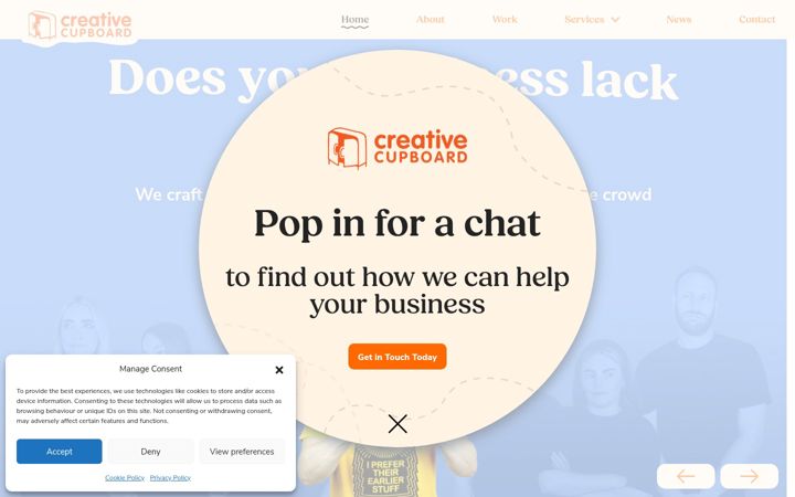 Screenshot of creativecupboard.co.uk