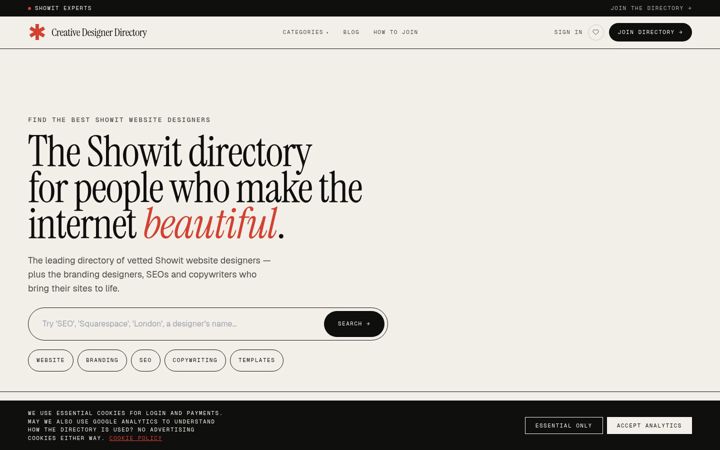 Screenshot of creativedesignerdirectory.com