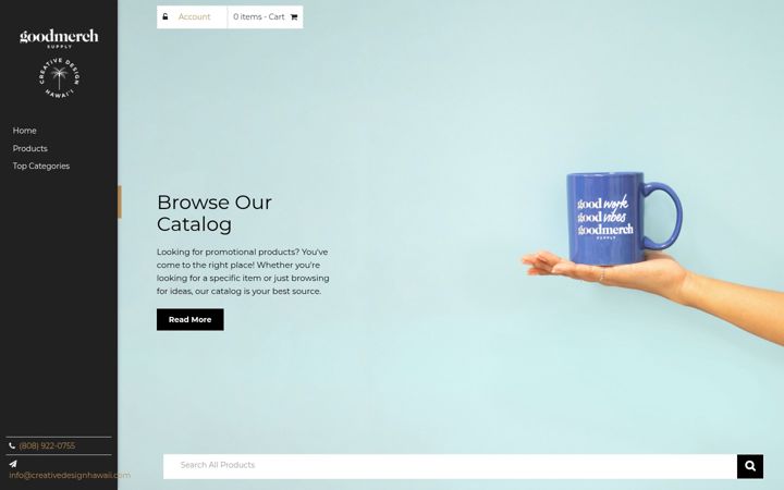 Screenshot of creativedesignhi.com
