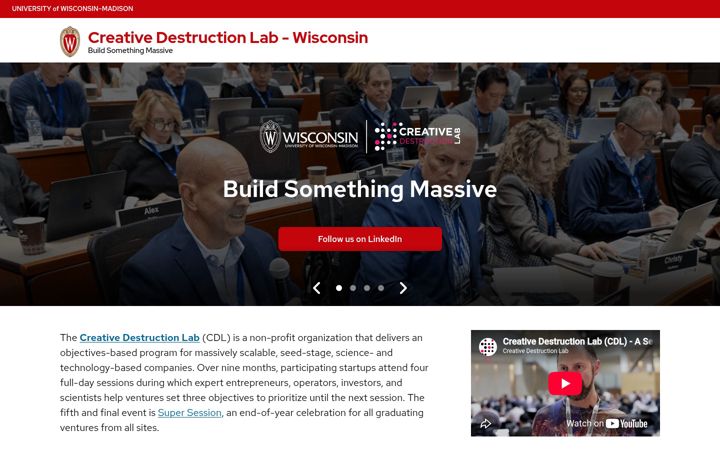 Screenshot of creativedestructionlab.wisc.edu