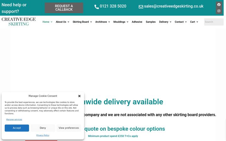 Screenshot ta' creativeedgeskirting.co.uk