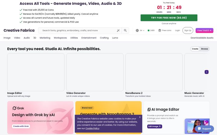 Zrzut ekranu creativefabrica.com
