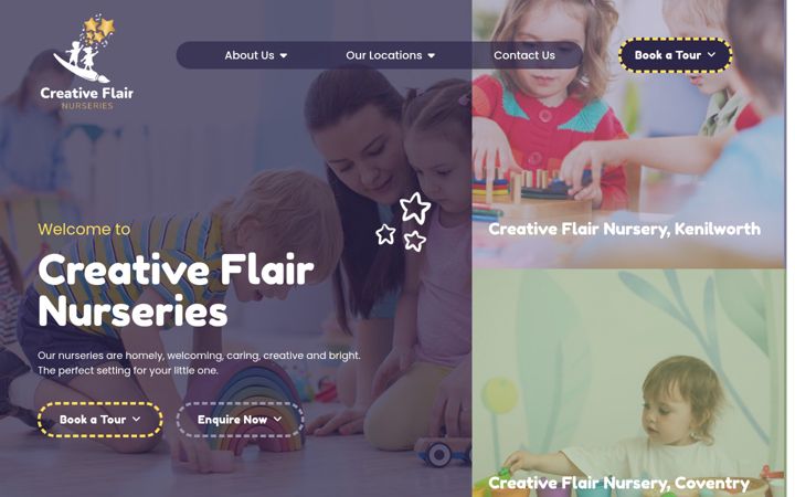 Screenshot of creativeflairchildcare.com