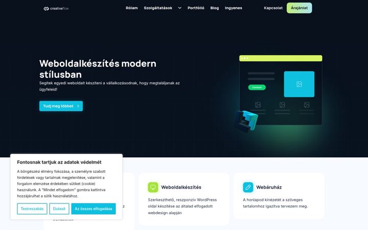 Ekrano kopija creativeflow.hu