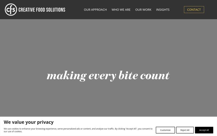 Screenshot of creativefoodsolutions.com