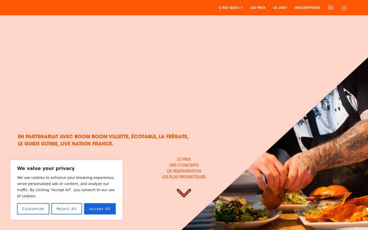 Screenshot of creativefoodtalent-apsys.com