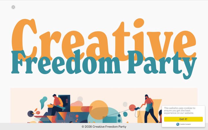 Screenshot of creativefreedomparty.com