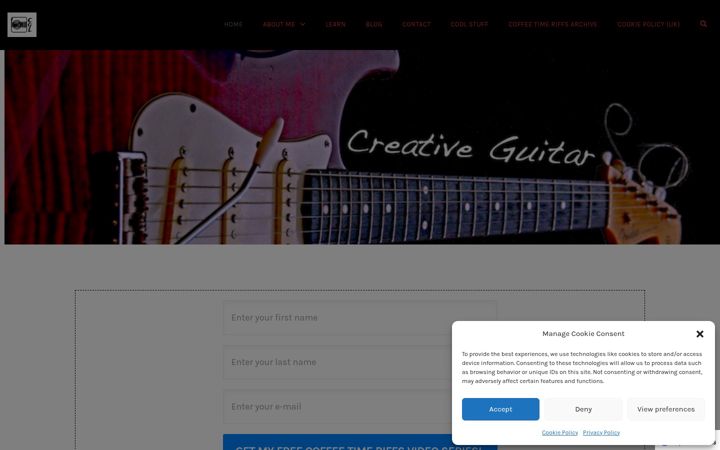 Screenshot of creativeguitarlounge.com