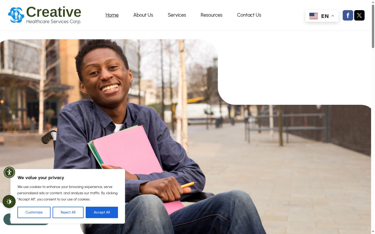 Screenshot of the consent banner shown before any interaction