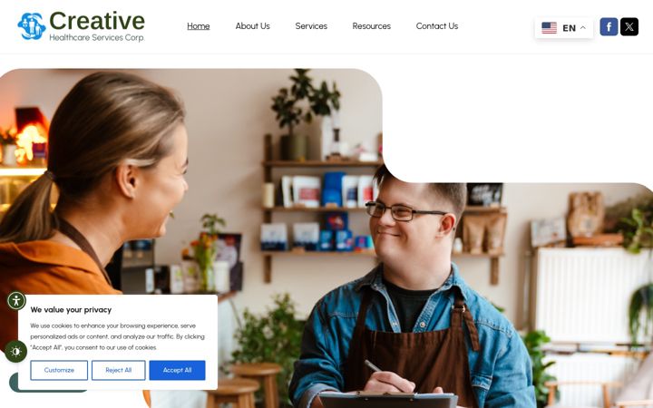 Screenshot of creativehealthcareservices.com