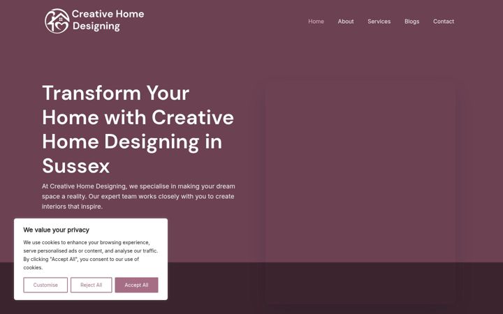Screenshot of creativehomedesigning.com
