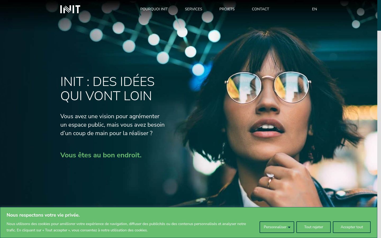 Screenshot of the consent banner shown before any interaction