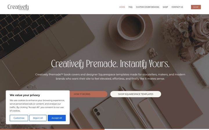 Screenshot of creativelypremade.com