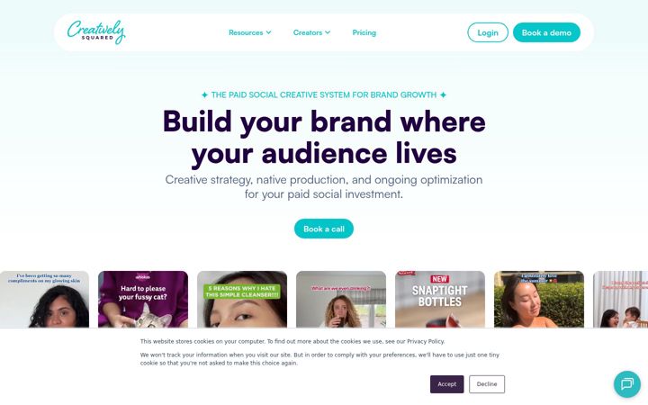 Screenshot of creativelysquared.com