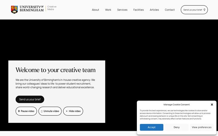 Screenshot of creativemedia.bham.ac.uk